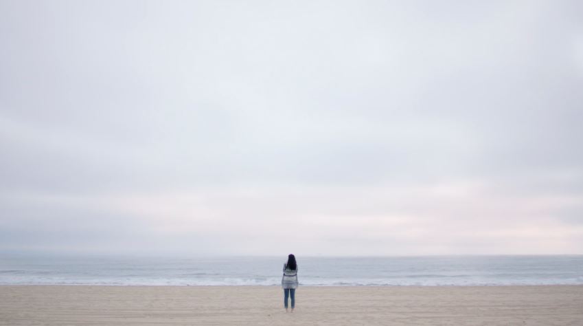 woman at a beach